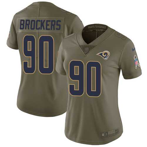 Women's Nike Los Angeles Rams #90 Michael Brockers Olive Stitched NFL Limited 2017 Salute to Service Jersey