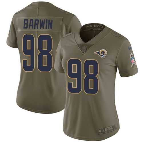 Women's Nike Los Angeles Rams #98 Connor Barwin Olive Stitched NFL Limited 2017 Salute to Service Jersey