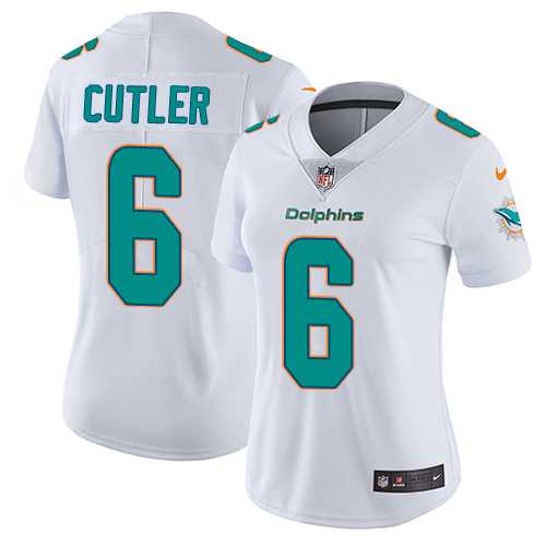 Women's Nike Miami Dolphins #6 Jay Cutler White Stitched NFL Vapor Untouchable Limited Jersey Women's Nike Miami Dolphins #6 Jay Cutler White Stitched NFL Vapor Untouchable Limited Jersey