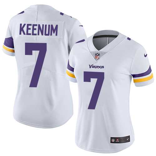 Women's Nike Minnesota Vikings #7 Case Keenum White Stitched NFL Vapor Untouchable Limited Jersey Women's Nike Minnesota Vikings #7 Case Keenum White Stitched NFL Vapor Untouchable Limited Jersey