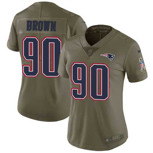 Women's Nike New England Patriots #90 Malcom Brown Olive Stitched NFL Limited 2017 Salute to Service Jersey