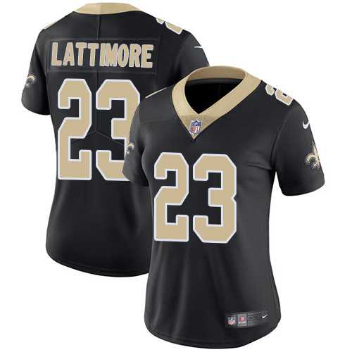 Women's Nike New Orleans Saints #23 Marshon Lattimore Black Team Color Stitched NFL Vapor Untouchable Limited Jersey
