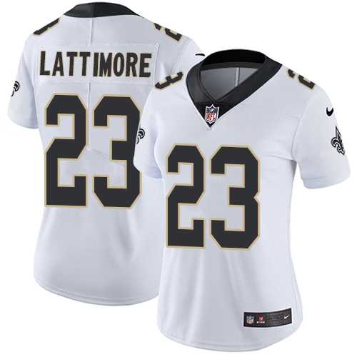 Women's Nike New Orleans Saints #23 Marshon Lattimore White Stitched NFL Vapor Untouchable Limited Jersey