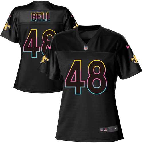 Women's Nike New Orleans Saints #48 Vonn Bell Black NFL Fashion Game Jersey