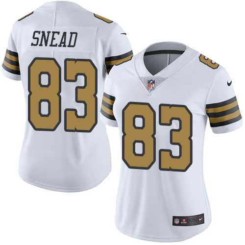 Women's Nike New Orleans Saints #83 Willie Snead Limited White Rush Nike NFL Women's Nike New Orleans Saints #83 Willie Snead Limited White Rush Nike NFL