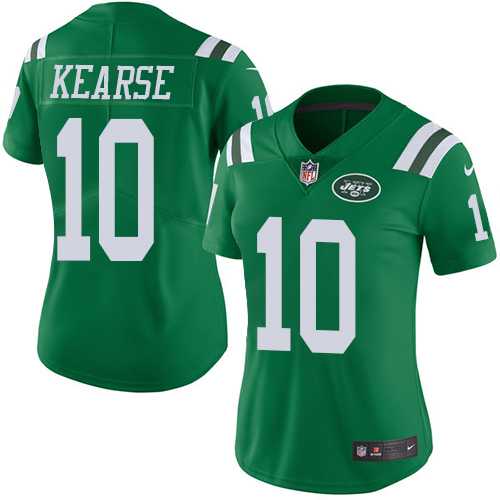 Women's Nike New York Jets #10 Jermaine Kearse Green Stitched NFL Limited Rush Jersey