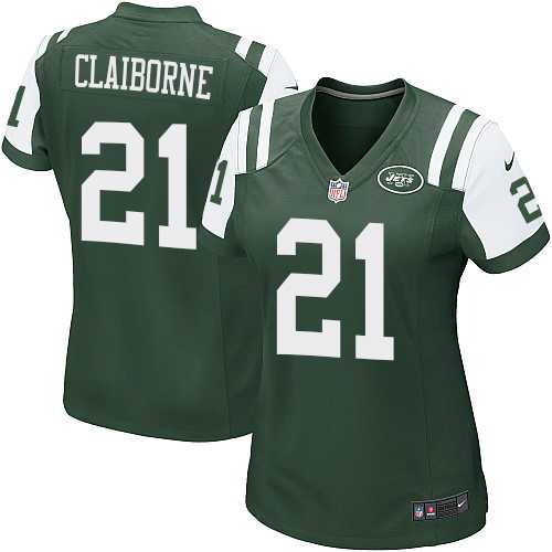 Women's Nike New York Jets #21 Morris Claiborne Game Green Team Color Nike NFL