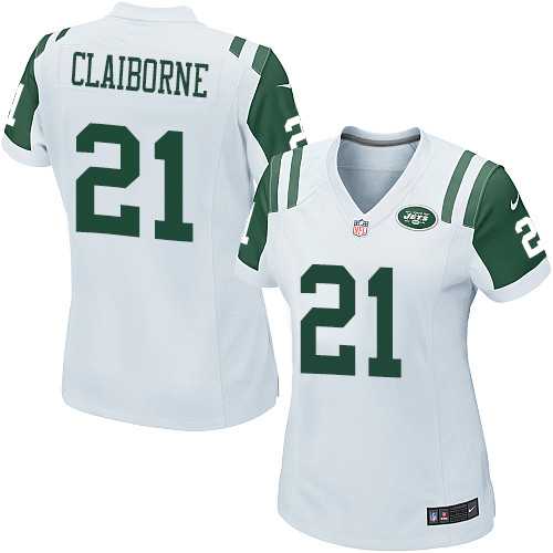 Women's Nike New York Jets #21 Morris Claiborne Game White Nike NFL