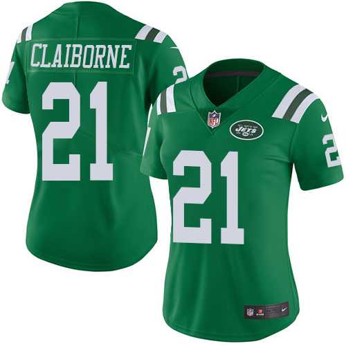 Women's Nike New York Jets #21 Morris Claiborne Limited Green Rush Nike NFL