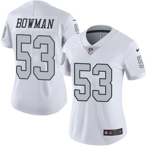 Women's Nike Oakland Raiders #53 NaVorro Bowman White Stitched NFL Limited Rush Jersey
