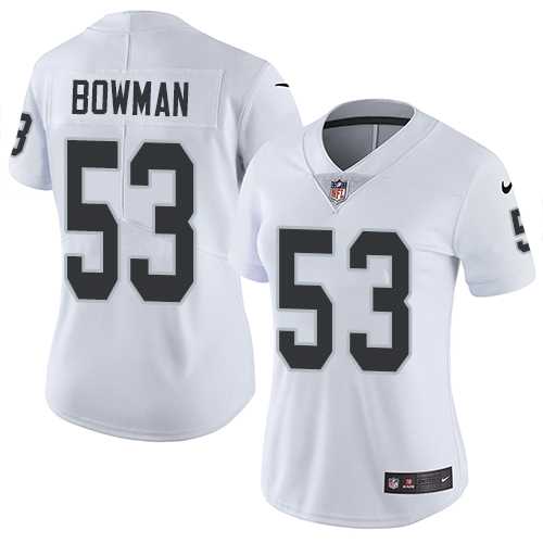 Women's Nike Oakland Raiders #53 NaVorro Bowman White Stitched NFL Vapor Untouchable Limited Jersey