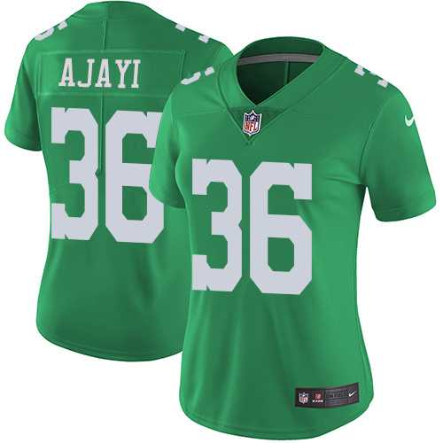 Women's Nike Philadelphia Eagles #36 Jay Ajayi Green Stitched NFL Limited Rush Jersey