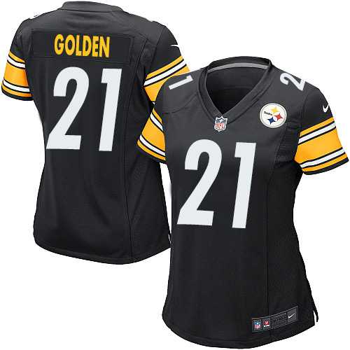 Women's Nike Pittsburgh Steelers #21 Robert Golden Game Black Team Color NFL Jersey