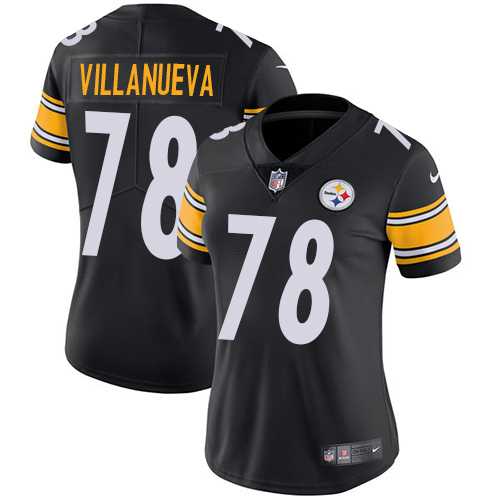 Women's Nike Pittsburgh Steelers #78 Alejandro Villanueva Black Team Color Stitched NFL Vapor Untouchable Limited Jersey