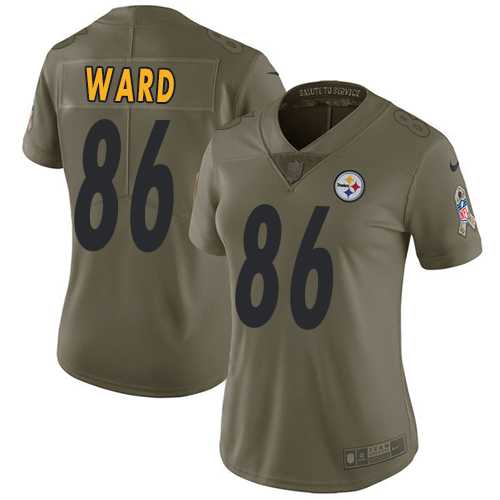 Women's Nike Pittsburgh Steelers #86 Hines Ward Olive Stitched NFL Limited 2017 Salute to Service Jersey