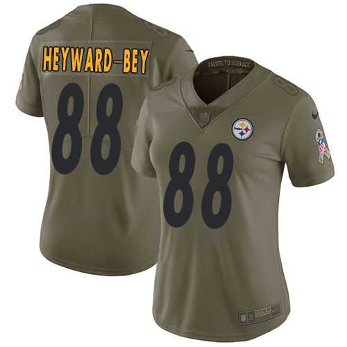 Women's Nike Pittsburgh Steelers #88 Darrius Heyward-Bey Olive Stitched NFL Limited 2017 Salute to Service Jersey