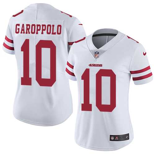 Women's Nike San Francisco 49ers #10 Jimmy Garoppolo White Stitched NFL Vapor Untouchable Limited Jersey