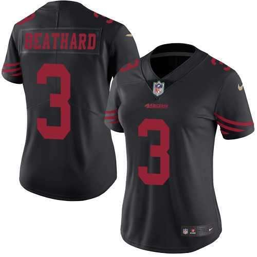 Women's Nike San Francisco 49ers #3 C.J. Beathard Black Stitched NFL Limited Rush Jersey
