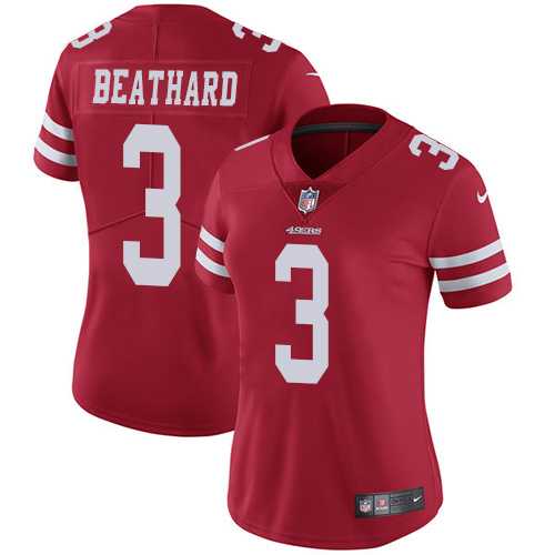 Women's Nike San Francisco 49ers #3 C.J. Beathard Red Team Color Stitched NFL Vapor Untouchable Limited Jersey