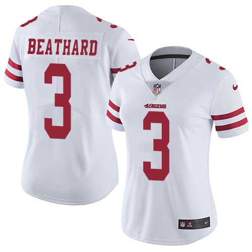 Women's Nike San Francisco 49ers #3 C.J. Beathard White Stitched NFL Vapor Untouchable Limited Jersey Women's Nike San Francisco 49ers #3 C.J. Beathard White Stitched NFL Vapor Untouchable Limited Jersey