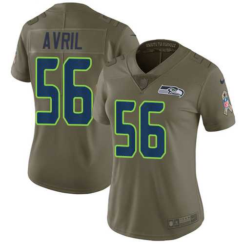 Women's Nike Seattle Seahawks #56 Cliff Avril Olive Stitched NFL Limited 2017 Salute to Service Jersey