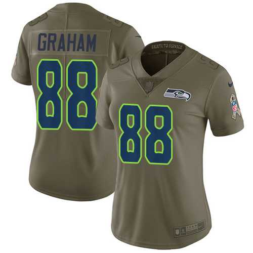 Women's Nike Seattle Seahawks #88 Jimmy Graham Olive Stitched NFL Limited 2017 Salute to Service Jersey