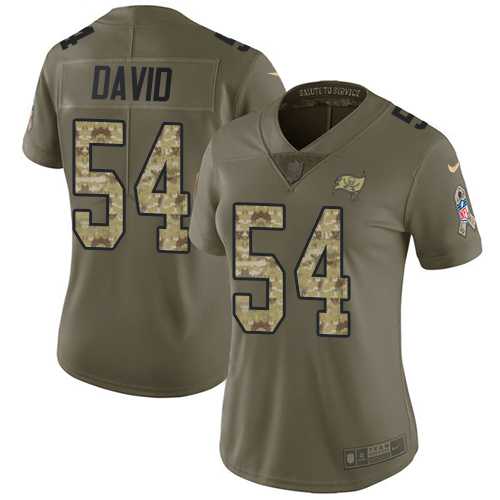 Women's Nike Tampa Bay Buccaneers #54 Lavonte David Olive Camo Stitched NFL Limited 2017 Salute to Service Jersey