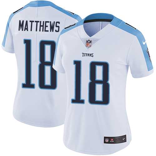 Women's Nike Tennessee Titans #18 Rishard Matthews White Stitched NFL Vapor Untouchable Limited Jersey