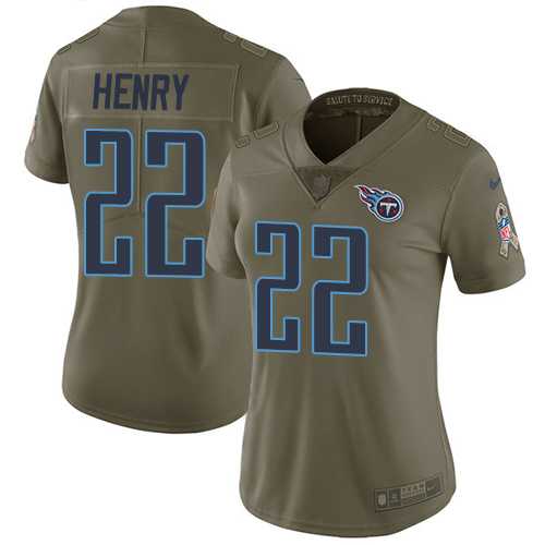 Women's Nike Tennessee Titans #22 Derrick Henry Olive Stitched NFL Limited 2017 Salute to Service Jersey