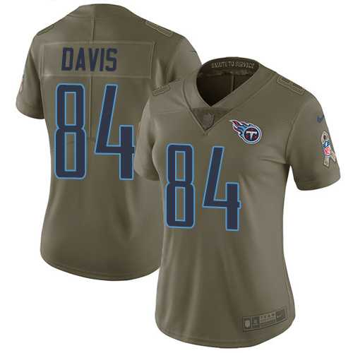 Women's Nike Tennessee Titans #84 Corey Davis Olive Stitched NFL Limited 2017 Salute to Service Jersey