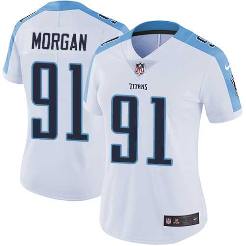 Women's Nike Tennessee Titans #91 Derrick Morgan White Stitched NFL Vapor Untouchable Limited Jersey
