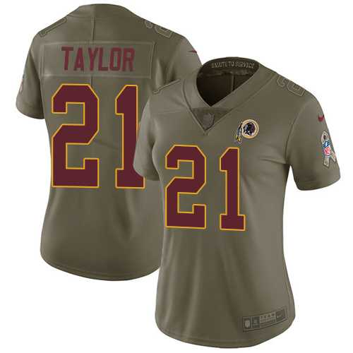 Women's Nike Washington Redskins #21 Sean Taylor Olive Stitched NFL Limited 2017 Salute to Service Jersey