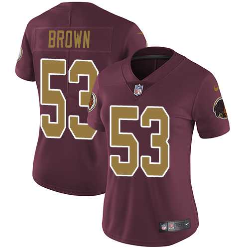 Women's Nike Washington Redskins #53 Zach Brown Burgundy Red Alternate Stitched NFL Vapor Untouchable Limited Jersey