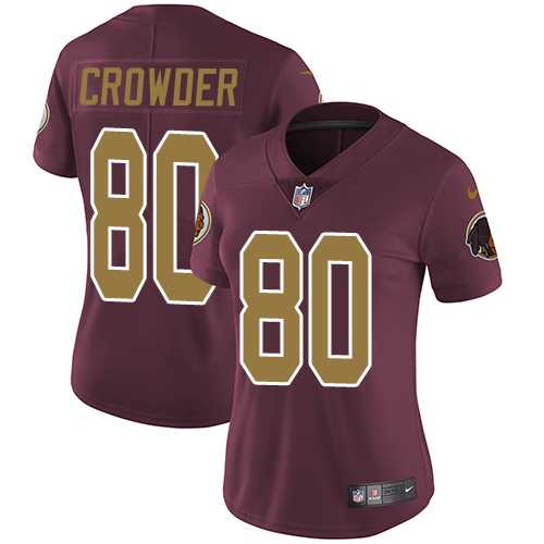 Women's Nike Washington Redskins #80 Jamison Crowder Burgundy Red Alternate Stitched NFL Vapor Untouchable Limited Jersey