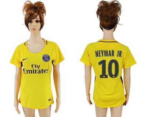 Women's Paris Saint-Germain #10 Neymar Jr Away Soccer Club Jersey