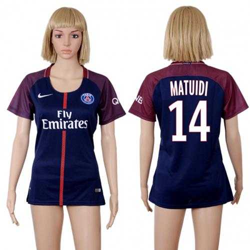 Women's Paris Saint-Germain #14 Matuidi Home Soccer Club Jersey