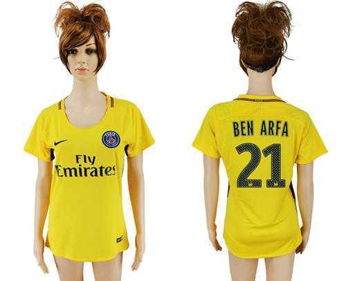 Women's Paris Saint-Germain #21 Ben Arfa Away Soccer Club Jersey