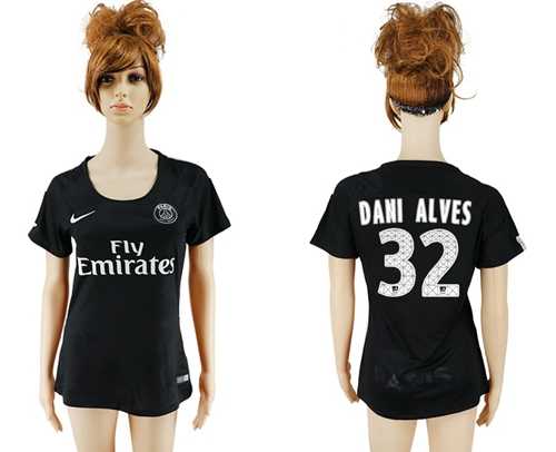 Women's Paris Saint-Germain #32 Dani Alves Sec Away Soccer Club Jersey