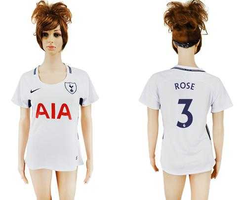 Women's Tottenham Hotspur #3 Rose Home Soccer Club Jersey