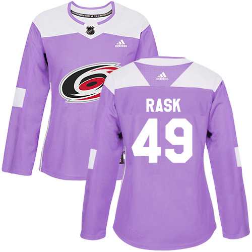 Womwen's Adidas Carolina Hurricanes #49 Victor Rask Purple Authentic Fights Cancer Stitched NHL Jersey