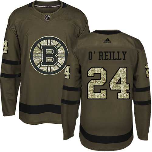Youth Adidas Boston Bruins #24 Terry O'Reilly Green Salute to Service Stitched NHL Jersey