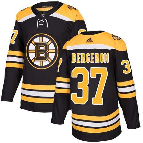 Youth Adidas Boston Bruins #37 Patrice Bergeron Black Home Authentic Stitched NHL Jersey