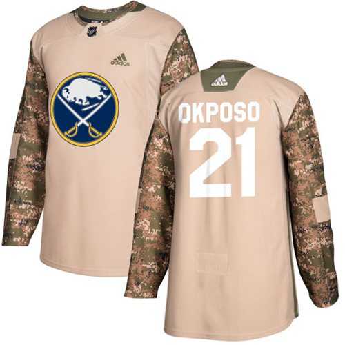 Youth Adidas Buffalo Sabres #21 Kyle Okposo Camo Authentic 2017 Veterans Day Stitched NHL Jersey