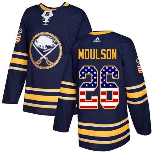 Youth Adidas Buffalo Sabres #26 Matt Moulson Navy Blue Home Authentic USA Flag Stitched NHL Jersey
