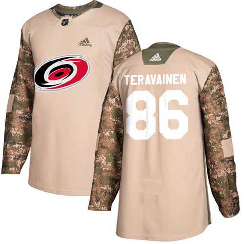 Youth Adidas Carolina Hurricanes #86 Teuvo Teravainen Camo Authentic 2017 Veterans Day Stitched NHL Jersey