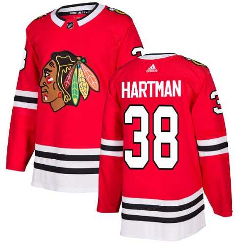 Youth Adidas Chicago Blackhawks #38 Ryan Hartman Red Home Authentic Stitched NHL Jersey