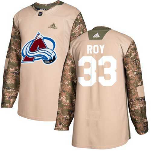 Youth Adidas Colorado Avalanche #33 Patrick Roy Camo Authentic 2017 Veterans Day Stitched NHL Jersey