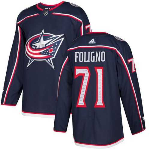 Youth Adidas Columbus Blue Jackets #71 Nick Foligno Navy Blue Home Authentic Stitched NHL Jersey
