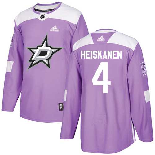 Youth Adidas Dallas Stars #4 Miro Heiskanen Purple Authentic Fights Cancer Stitched NHL Jersey