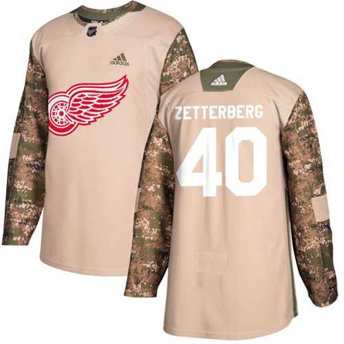 Youth Adidas Detroit Red Wings #40 Henrik Zetterberg Camo Authentic 2017 Veterans Day Stitched NHL Jersey